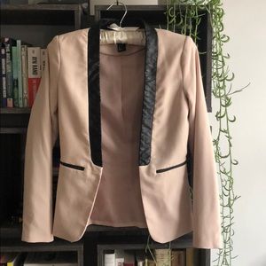 H&M blazer | millennial pink & faux leather